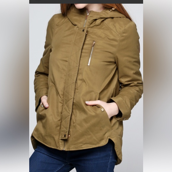 ZARA TRF Outerwear Tan Hooded Jacket - Picture 2 of 11